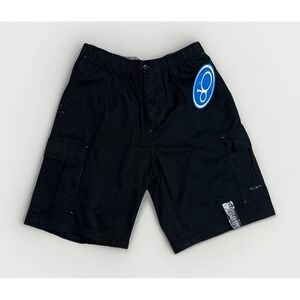OP Ocean Pacific Cargo Shorts Men Black Swim Trunks Hybrid Casual Size Medium